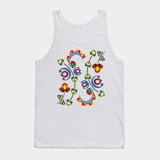 Modern Norwegian Rosemaling Design Tank Top